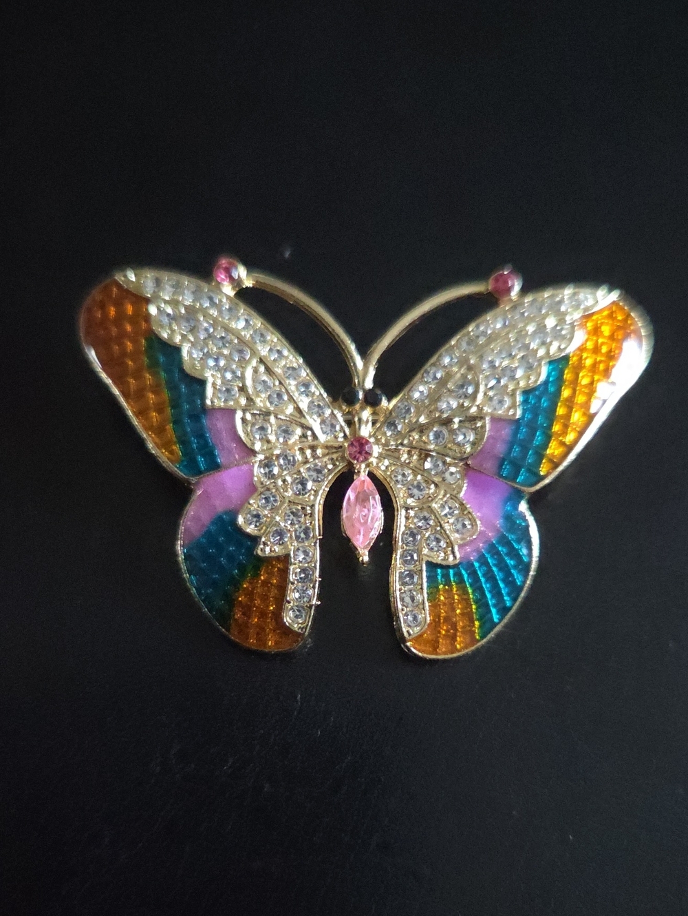 Multicolor Butterfly Crystal Brooch - Women Jewelry, Nwot